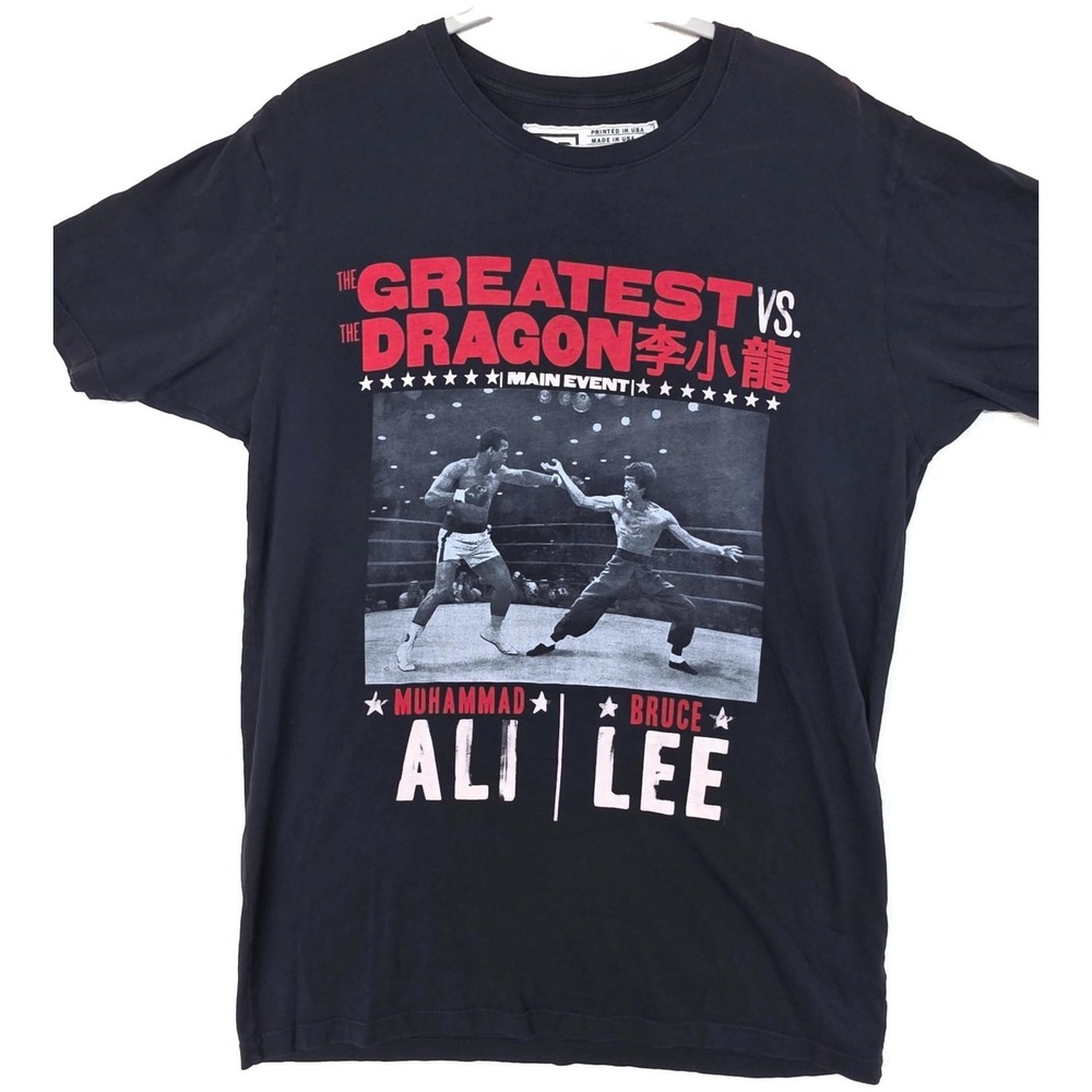Vintage Roots Of Fight RO Muhammad Ali Bruce Lee Shirt XL Greates Vs Dragon